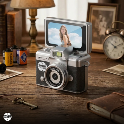 ZoomVintage FlipCam — Y2K Digicam with 180° Flip Screen