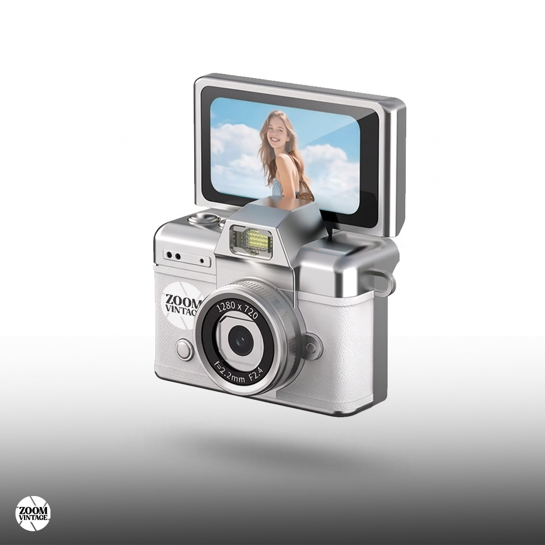 ZoomVintage FlipCam — Y2K Digicam with 180° Flip Screen