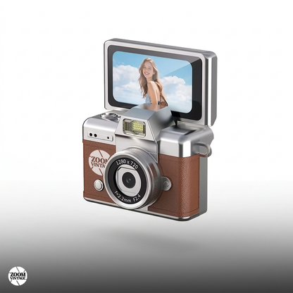 ZoomVintage FlipCam — Y2K Digicam with 180° Flip Screen